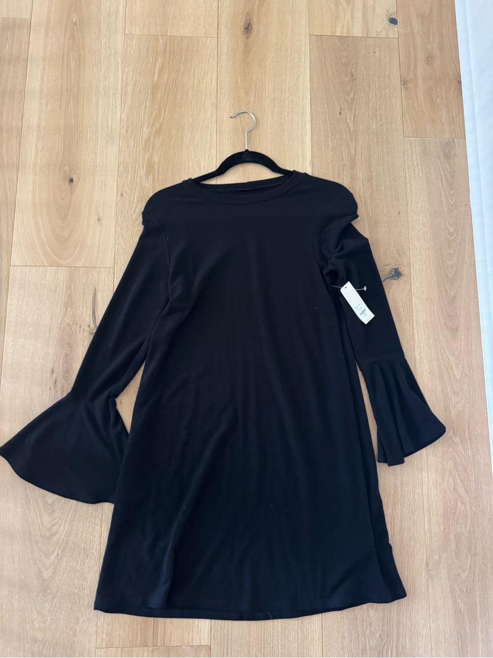 Francesca’s Black Bell-Sleeve Dress